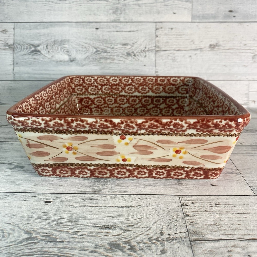 Temptations By Tara Old World Baking Serving Dish Square 9 Inch Cranberry